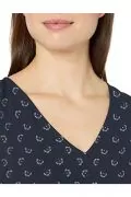 Дамски топ Lark & Ro 3368051-A14783, V-образно деколте, Флорален принт, Тъмносин, EU S_3