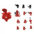 Игрален екшън комплект Atomicron 455434-1, Xenon Atom General Xen, 12 бойци и изтрелващ катапулт, 1 генерал, 8 воини, 3 ксенокор отряд и 1 оръжие, Червен, ML1-12-2_2
