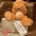 Плюшена играчка Russ Berrie 93178, Малкото изгубено мече, С магнит в лапите и очите, Кафяв, 90 см_1