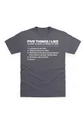 Мъжка тениска JUP Five Things I Like as Much as My Bike TSHRT-5THNG-BIKE-M-GR-M, Сив, M_0