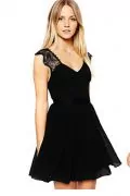 Дамска рокля JUP DRES-ZIP-BC-BK-S, Гол гръб, С цип, Черен, S_0