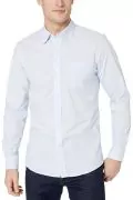Мъжка риза Find Goodthreads 8044732-A14783, Дълги ръкави, С джобче, Ситно райе, Памук,Светлосин, EU S_0