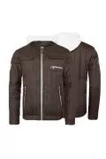 Мъжко яке Nebulus Perth NEB-PER-BR-3XL, с контрастна качулка, Кафяв, 3XL_1