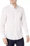 Мъжка риза Find Goodthreads&nbsp;8999445-AZ14496, Дълги ръкави, Двойно райе, Памук, Бял/Син, S_0