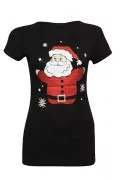 Дамска коледна тениска JUP, Santa, Черен/червен, XS, 16210656 2-18-120_0