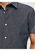 Мъжка риза Slim fit Selected Homme 16073627 10-74, Къс ръкав, Органичен памук, Сив, L/42_1